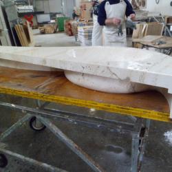 Top Bagno lavandino in Marmo su Misura Curve Design